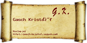 Gasch Kristóf névjegykártya